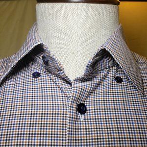 ETON Of Sweden, NWOT,  Multi colored check, Size 16.5/42 Contemporary Fit